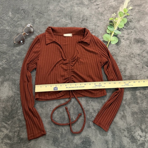 Altar'd State Rust Ribbed Crop Top - Picture 5 of 5